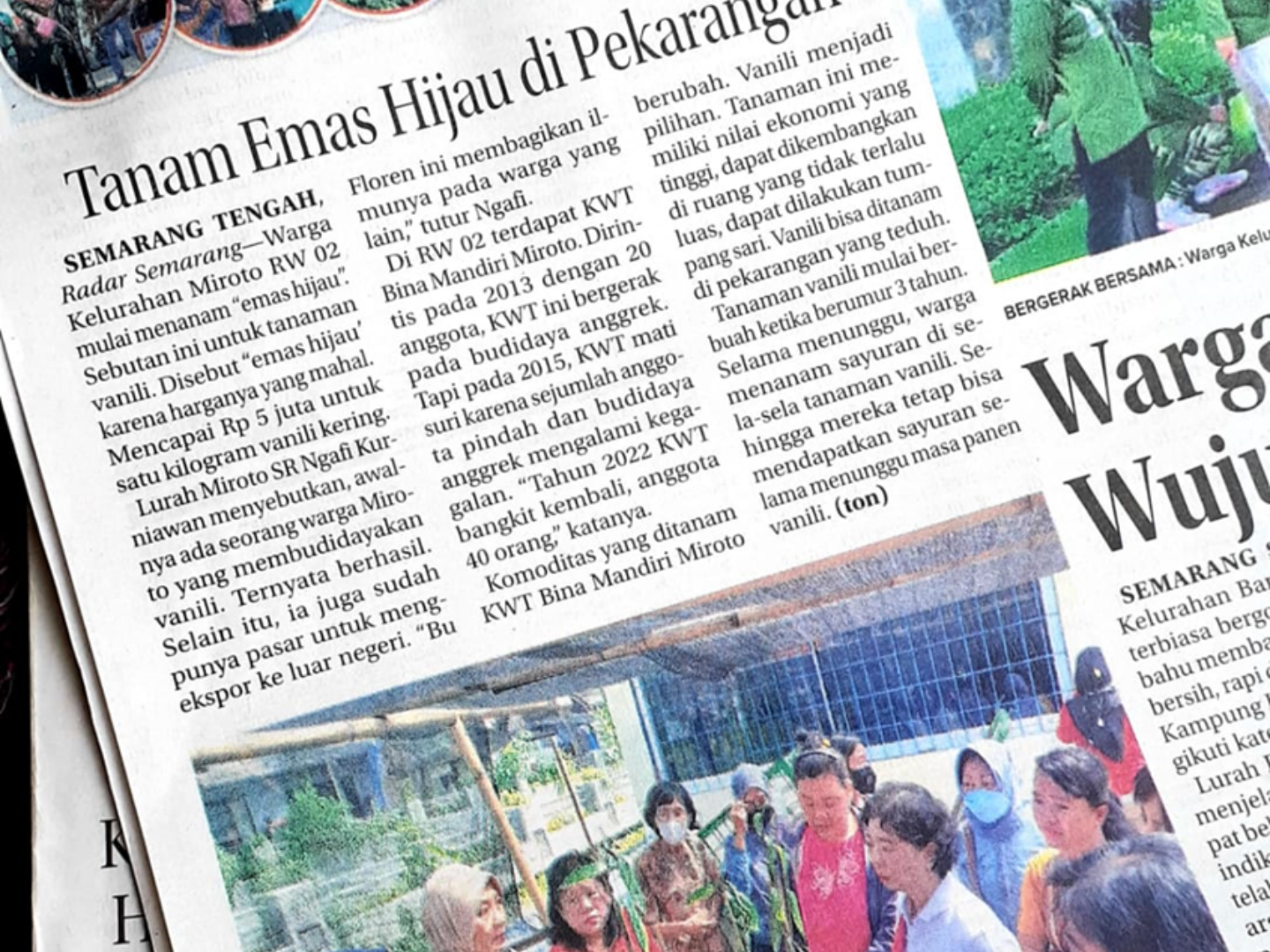 Newspaper Empowering Women's Farmers Group