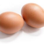 Red eggs on a white background